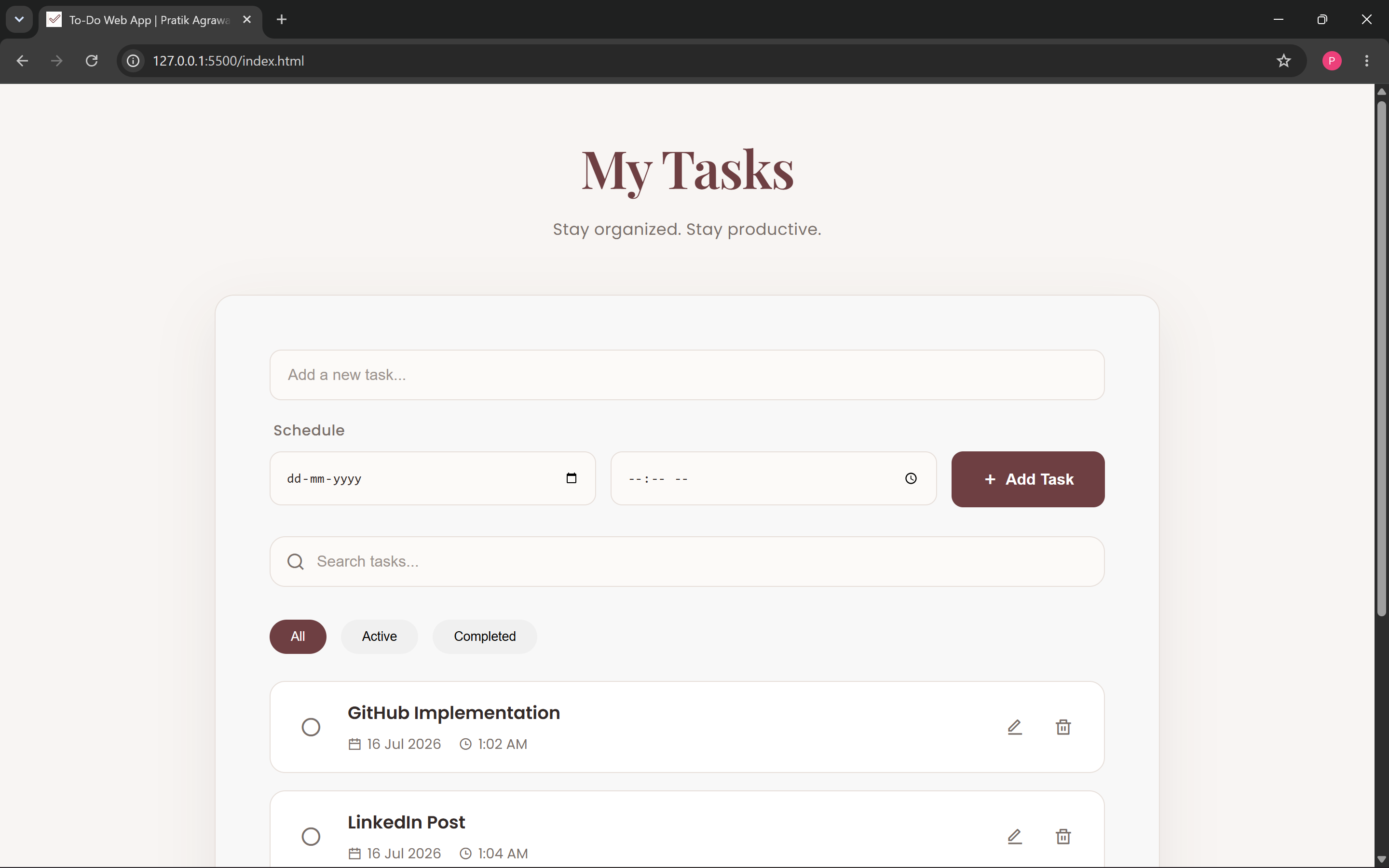 To-Do List Application